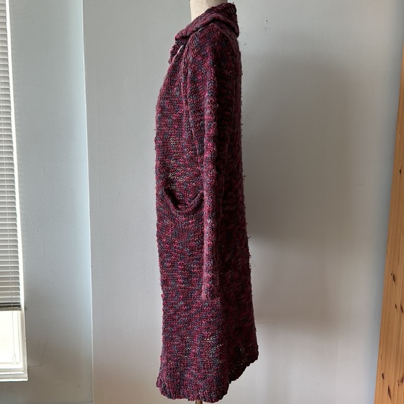 Purple knit long sweater jacket - Picture 7 of 11
